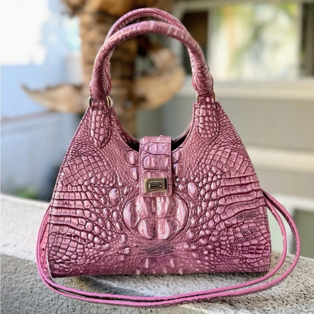 NWT Brahmin‎ Adrian Mulberry Potion Melbourne Leather Satchel - Picture 9 of 13